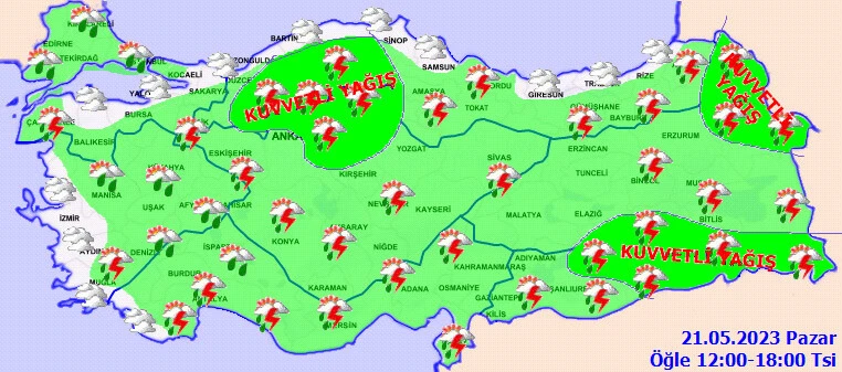 Pazar günü plan yapanlar dikkat! Meteoroloji 13 kenti sarı kod ile uyardı: Kuvvetli geliyor, tedbirli olun
