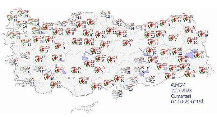 Sağanak yağış yurt genelinde! 18 şehre sarı 5 kente turuncu alarm