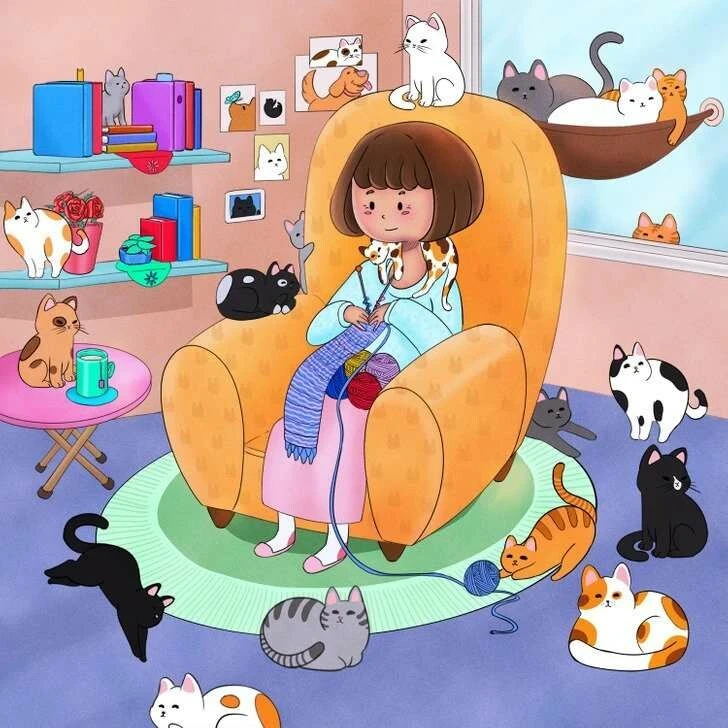 Süre 8 saniye… Kediler arasındaki köpeği sadece parlak zekalılar görebiliyor!