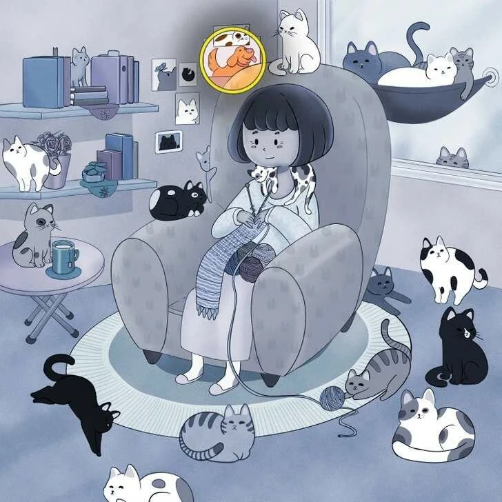 Süre 8 saniye… Kediler arasındaki köpeği sadece parlak zekalılar görebiliyor!
