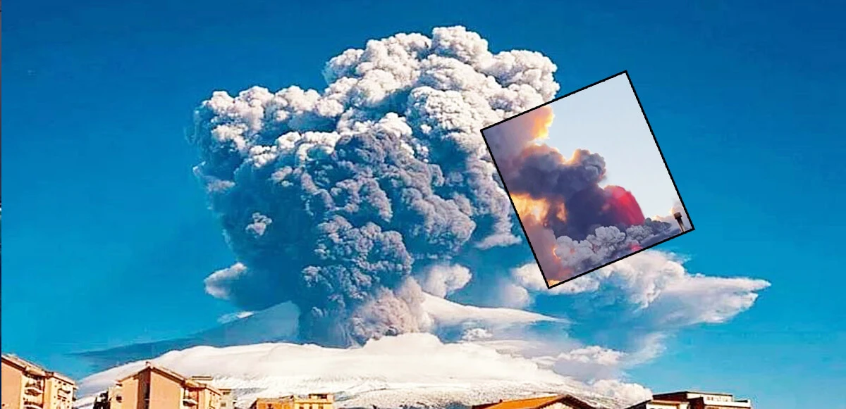 Etna Yanardağı peş peşe patladı, şehirlerde alarm verildi! Her yer kül duman