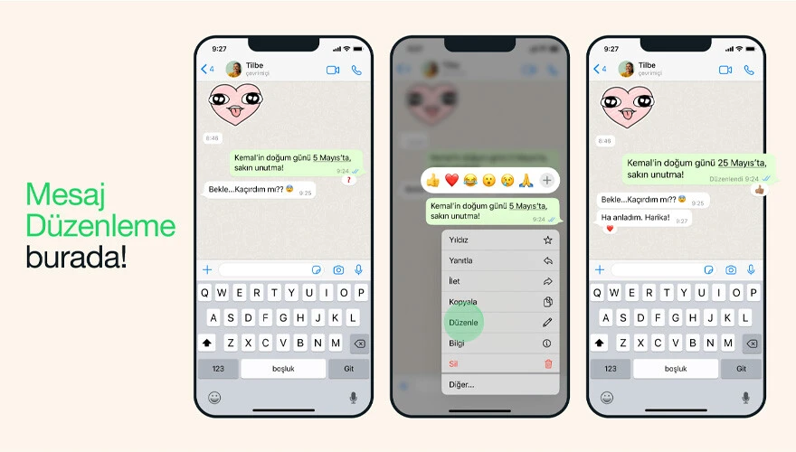 WhatsApp'ta yeni dönem: Artık 15 dakikada düzenleyebileceksiniz