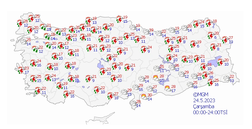 Kuvvetli yağış, fırtına ve gök gürültüsü! Uyarılar peş peşe geldi… Şemsiyesiz dışarı çıkmayın