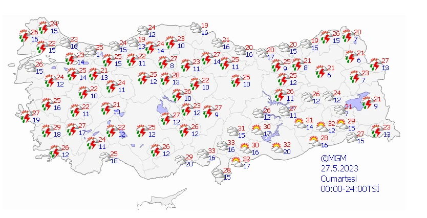 Kuvvetli yağış, fırtına ve gök gürültüsü! Uyarılar peş peşe geldi… Şemsiyesiz dışarı çıkmayın