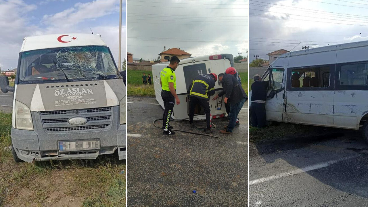 Nevşehir&#039;de işçi servisi ile öğrenci servisi çarpıştı: 8 yaralı