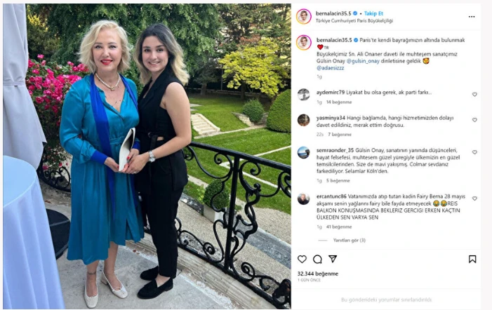 Paris Büyükelçiliği’nin Berna Laçin’e daveti sosyal medyada gündem oldu!