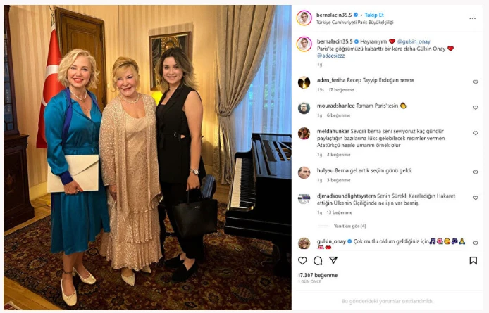 Paris Büyükelçiliği’nin Berna Laçin’e daveti sosyal medyada gündem oldu!