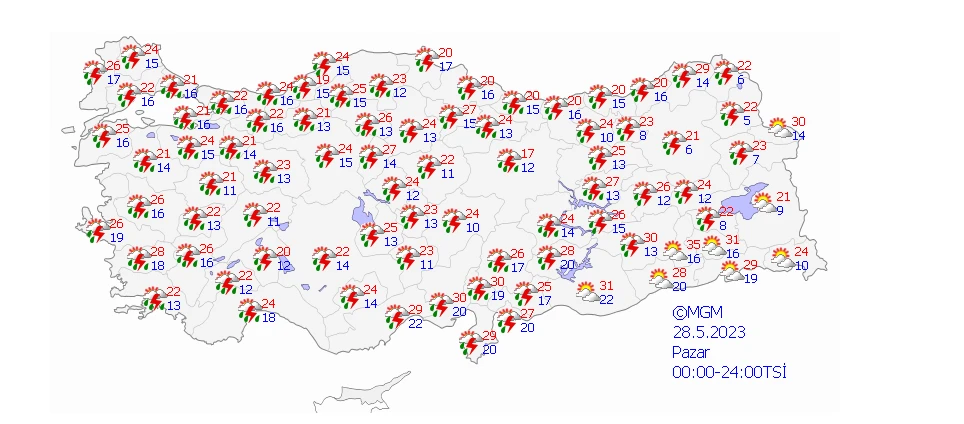 Seçim günü hava nasıl olacak? Meteoroloji fırtına, sağanak ve sel uyarısında bulundu…