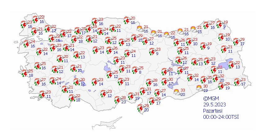 Seçim günü hava nasıl olacak? Meteoroloji fırtına, sağanak ve sel uyarısında bulundu…