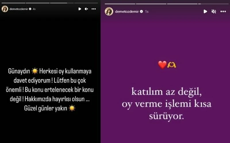 Demet Özdemir’den seçime katılımla ilgili dikkat çeken paylaşım!