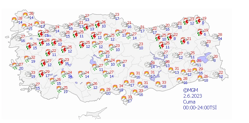 24 kentte sarı alarm! Meteoroloji gök gürültülü sağanak uyarısı ile son raporunu paylaştı