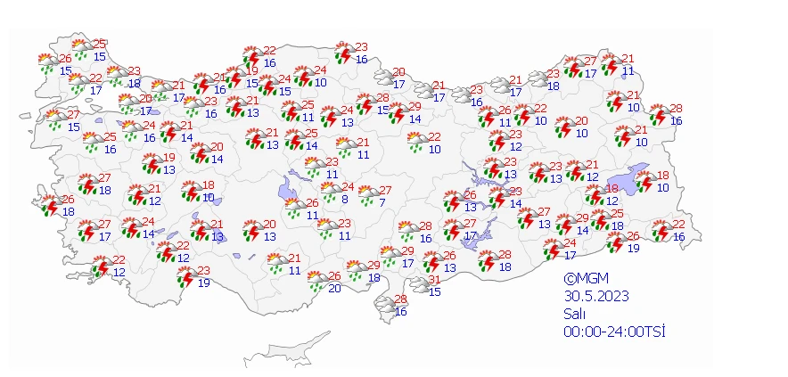 24 kentte sarı alarm! Meteoroloji gök gürültülü sağanak uyarısı ile son raporunu paylaştı