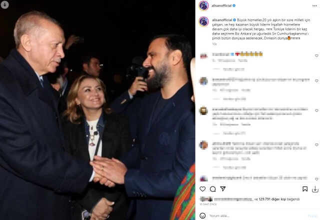 Alişan Cumhurbaşkanı Erdoğan'a mesajını sosyal medyadan verdi: Şimdi dünyaya seslenecek