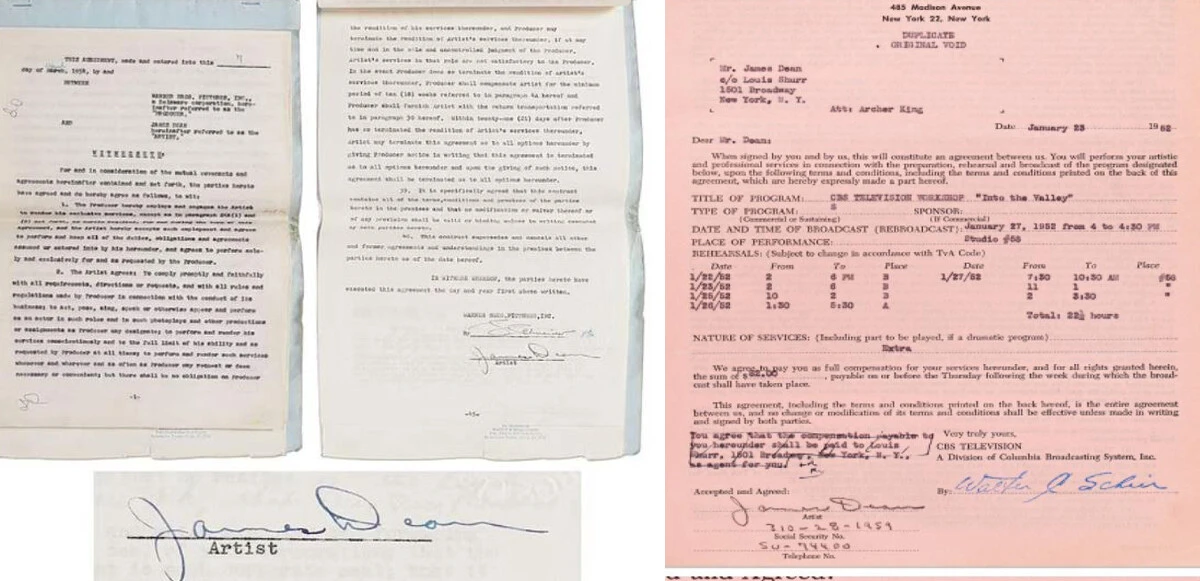 Ünlü oyuncu James Dean’ın kontratı 260 bin dolara satıldı