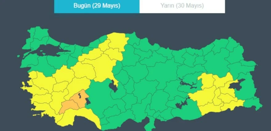 24 kentte sarı alarm! Meteoroloji gök gürültülü sağanak uyarısı ile son raporunu paylaştı