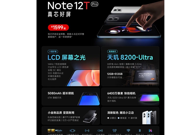 Fiyatıyla iddialı Redmi Note 12T Pro tanıtıldı: İşte özellikleri