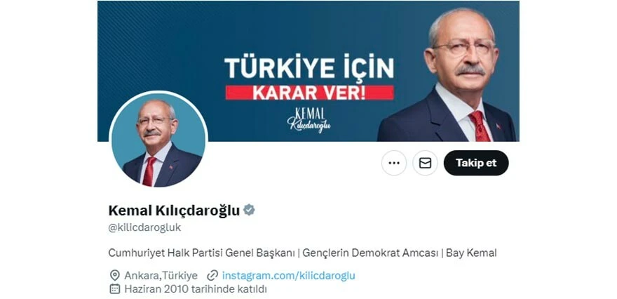 Kılıçdaroğlu'nun sosyal medya hesabında dikkat çeken değişiklik!