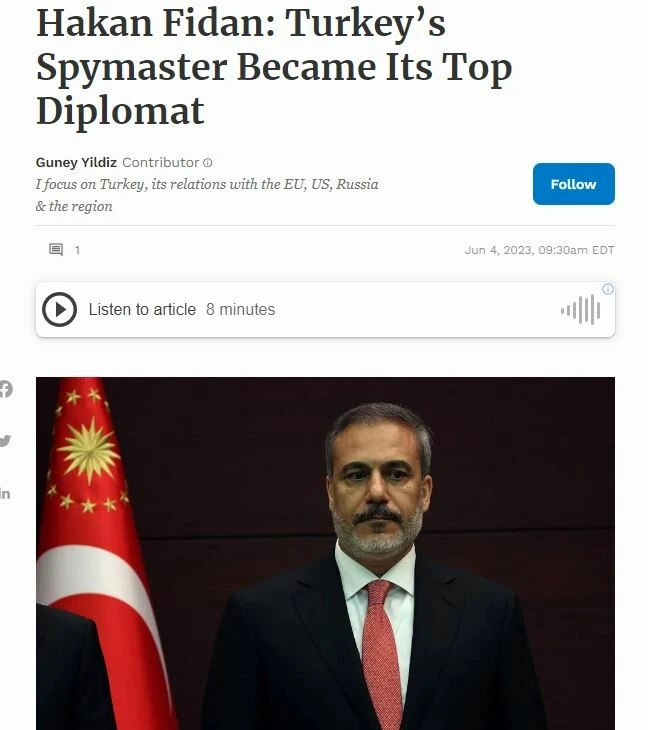 Forbes'ten çarpıcı Fidan analizi: Bir numaralı diplomat