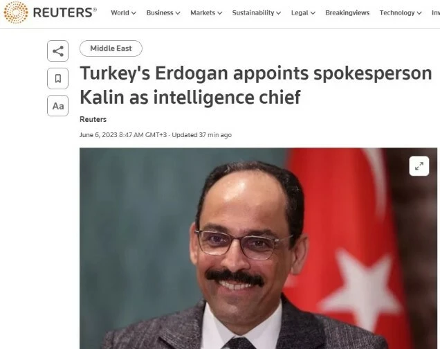 İbrahim Kalın'ın MİT'in başına getirilmesi dünya basınında geniş yankı buldu