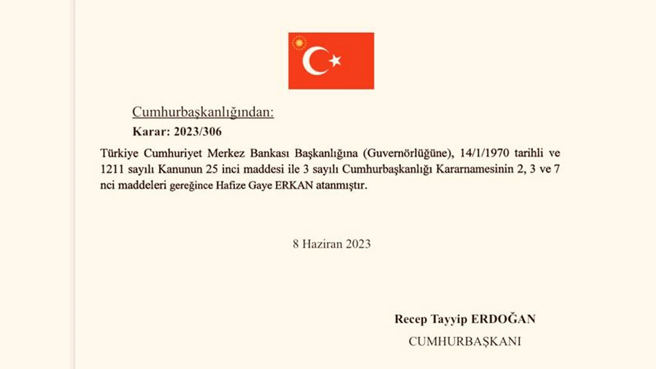 Son dakika! Merkez Bankası 'Müthiş Türk Kızı' Hafize Gaye Erkan'a emanet!