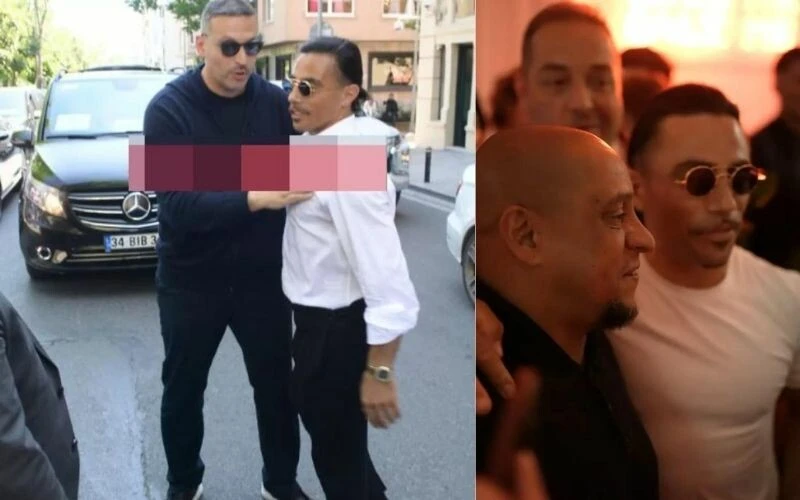 Dünya Kupası'nı elinden bırakmamıştı! Nusret, Şampiyonlar Ligi finalinde de olay oldu