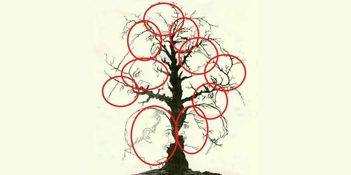 IQ’nuz 140 mı, şimdi ölçün! Ağaçtaki 10 gizli yüz bulmak için 10 saniyeniz var!