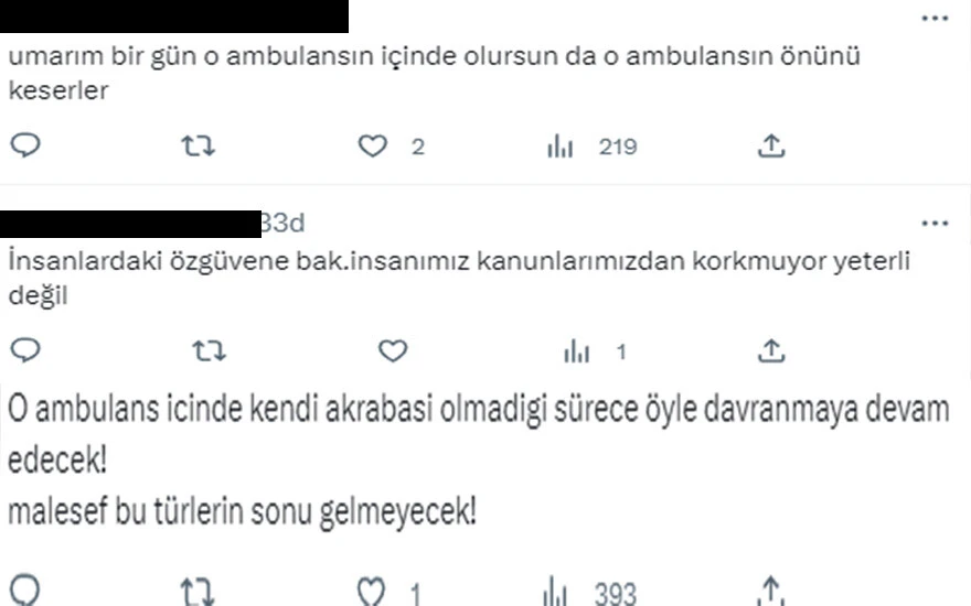 Ambulansa yol vermeyip önünü kesti, cevabını aldı! ''Maalesef bu türler bitmeyecek''
