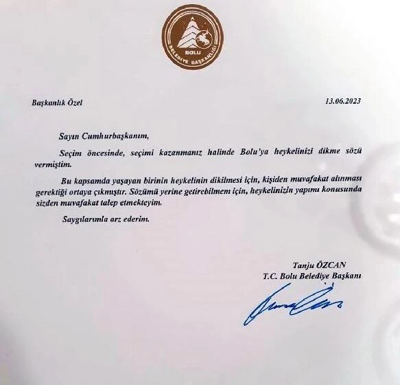 Erdoğan'dan 'Heykelinizi dikmek istiyorum' diye mektup yazan Tanju Özcan'a cevap!