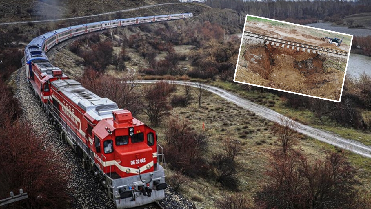 Tren seferleri durduruldu! Sağanak yağış Doğu Ekspres hattını çökertti...