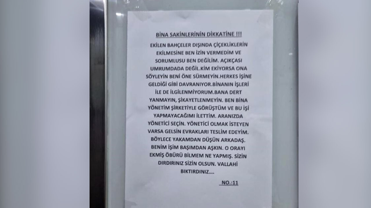 Bina yöneticisinden güldüren isyan: Yakamdan düşün, vallahi bıktırdınız