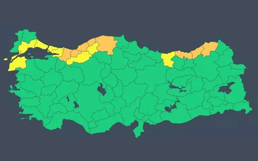 Marmara bölgesi için meteoroloji uyarı yayınladı.