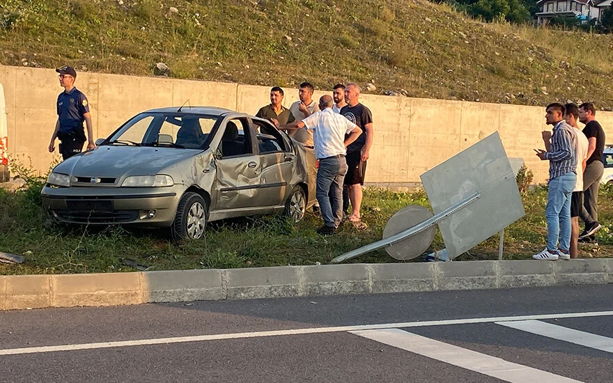 Asker uğurlama konvoyunda kaza: Taklalar attı