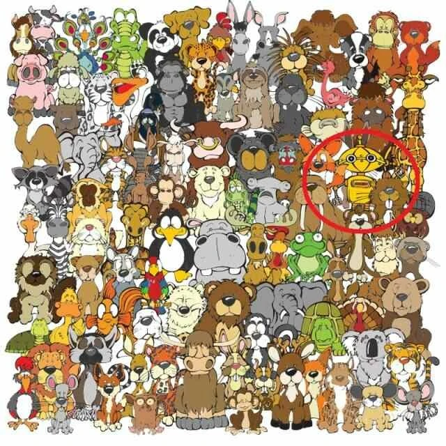 Aklınızı başınızdan alacak optik illüzyon! Hayvanlar arasındaki robotu bulabilmek için 13 saniyeniz var…