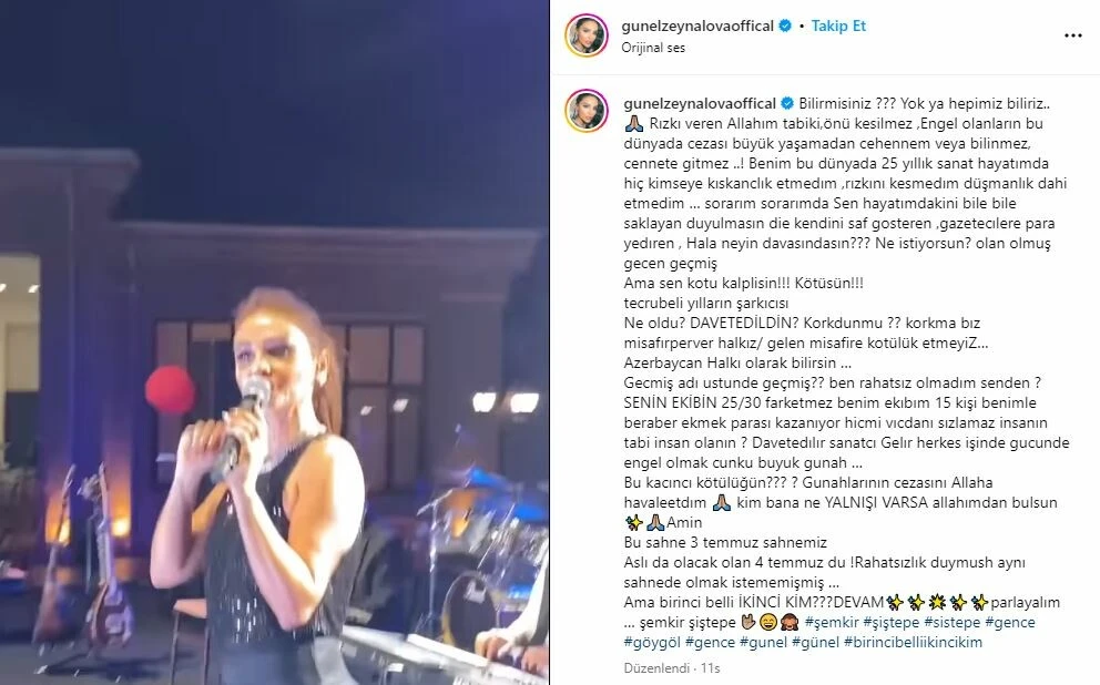 ‘Konserimi engelledi’ diyen Günel'den Ebru Gündeş'e zehir zemberek sözler!
