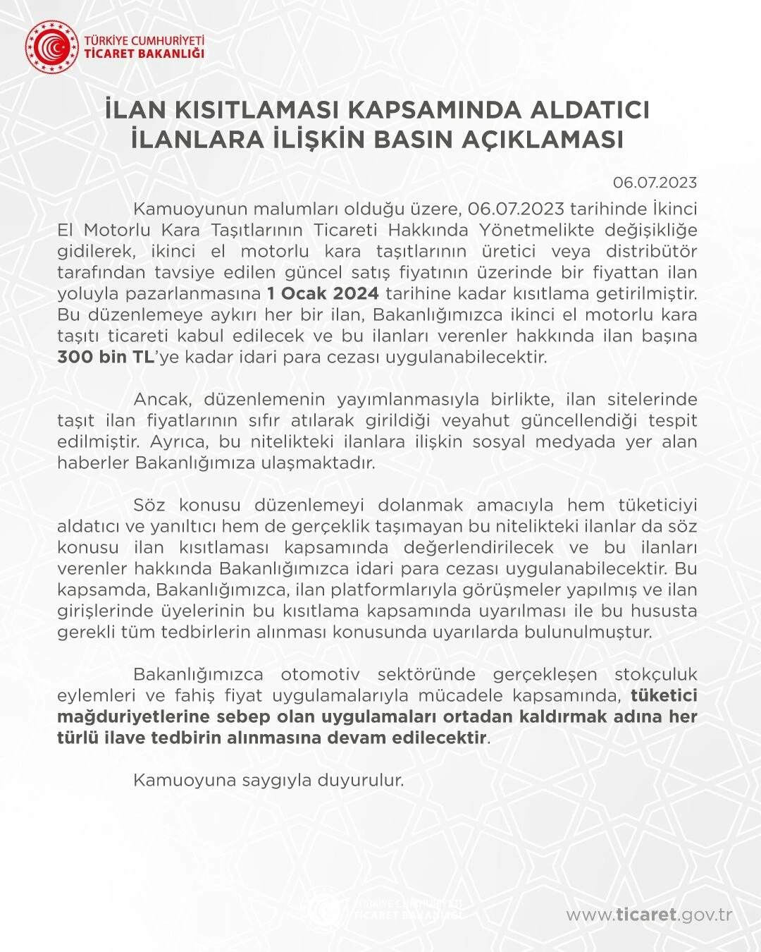 Son dakika! İkinci elde fırsatçılığa rekor ceza! Ticaret Bakanlığı harekete geçti