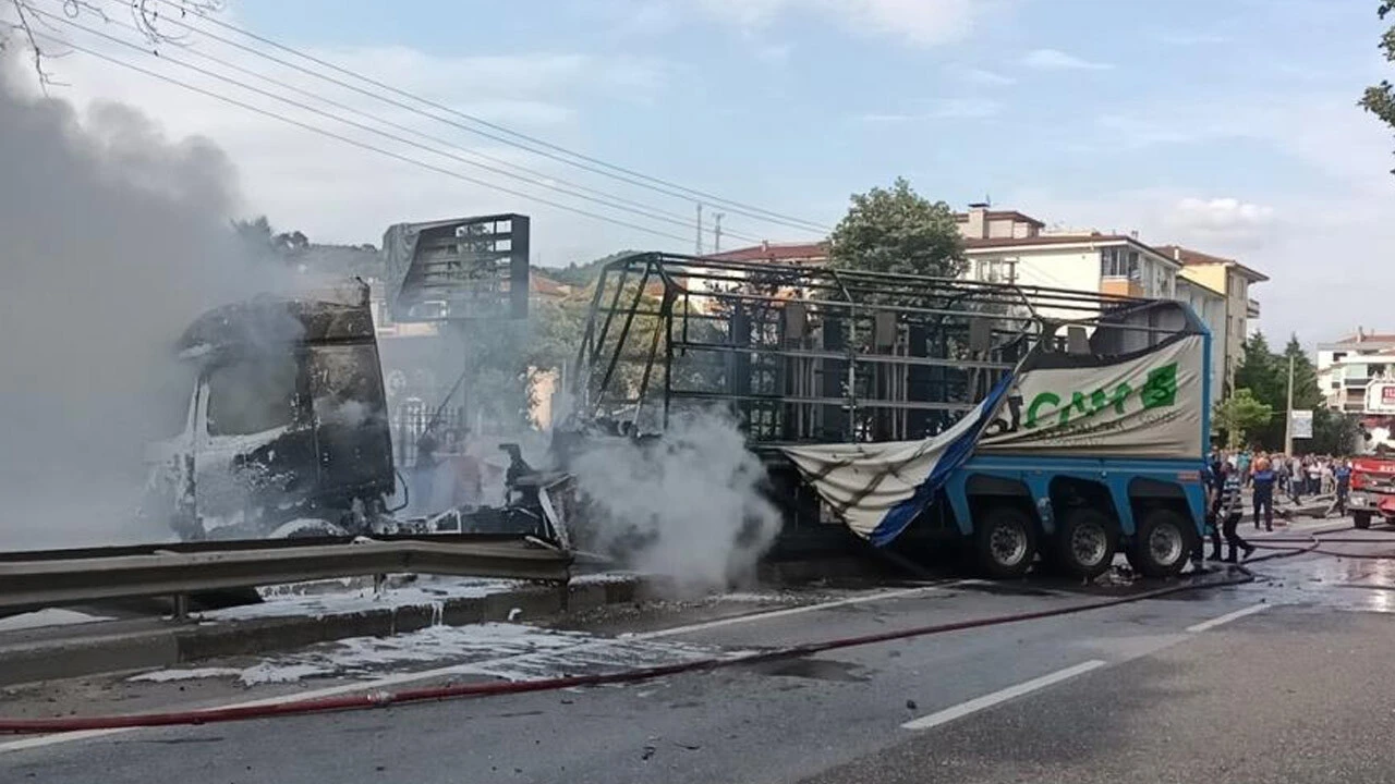 D-650’de facianın eşiğinden dönüldü! Tır bomba gibi patladı
