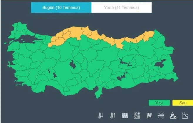 Uzmanlar Karadeniz'de 13 il için turuncu kodlu uyarıda bulundu