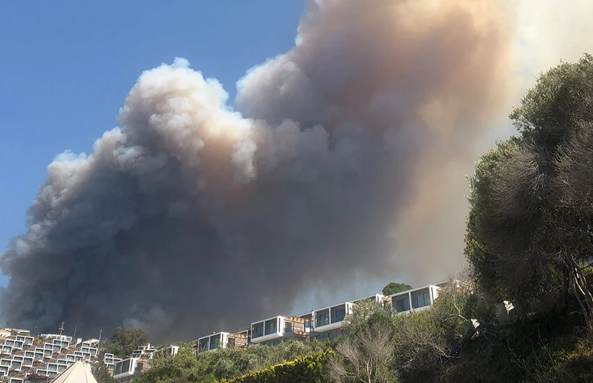 Bodrum'da yangın! Yerleşim yerlerine sıçradı, kontrol altına alındı