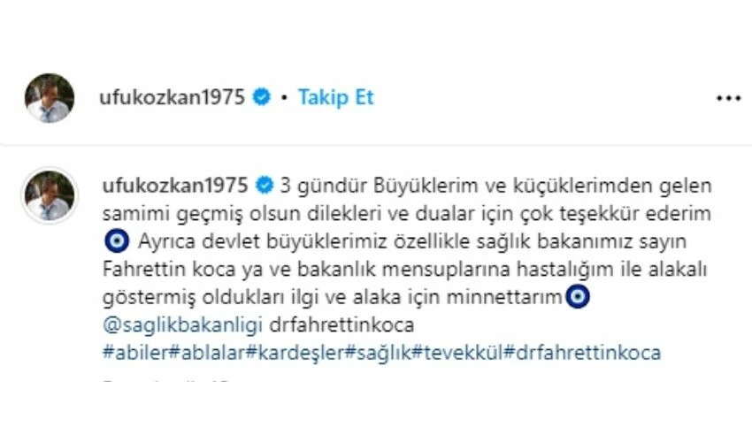 Organ nakli bekleyen Ufuk Özkan'dan yeni mesaj var: Minnettarım