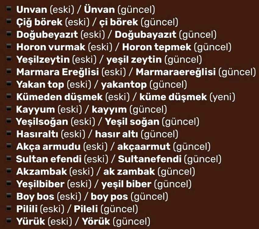 Bildiklerinizi unutun! Türk Dil Kurumu bazı sözcüklerin yazımını değiştirdi