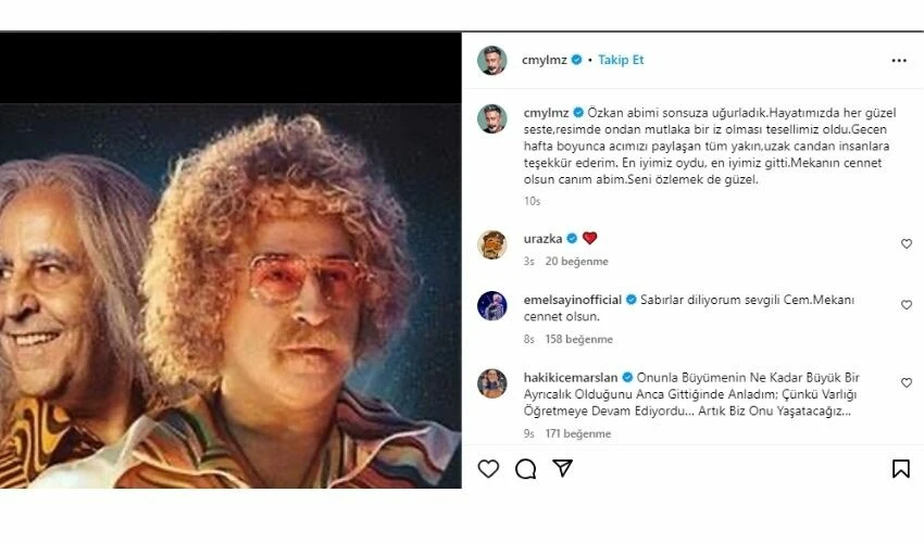 Cenazesinde hüngür hüngür ağlamıştı! Cem Yılmaz'dan günler sonra Özkan Uğur paylaşımı geldi