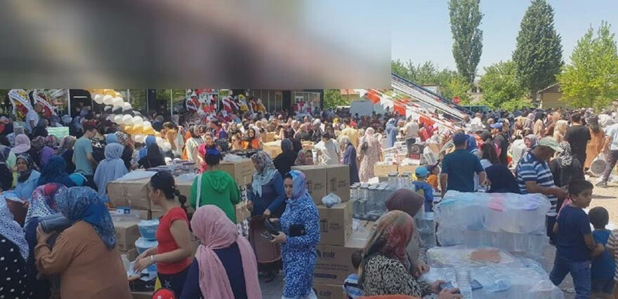 'Ucuz' eşya duyunca çılgına döndüler! Mağazaya akın edip, izdihama neden oldular