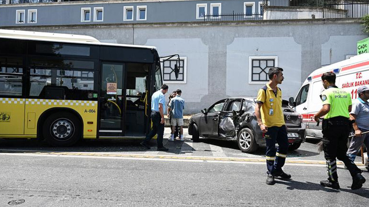 İETT otobüsü ve otomobil çarpıştı: 6 yaralı