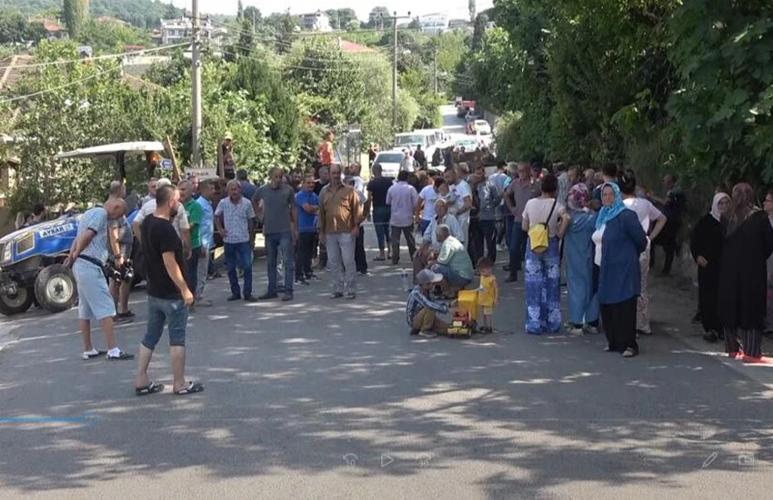 Köylüler susuzluktan dert yandı: İnekleriyle yolu kapattılar! Duş almak için...