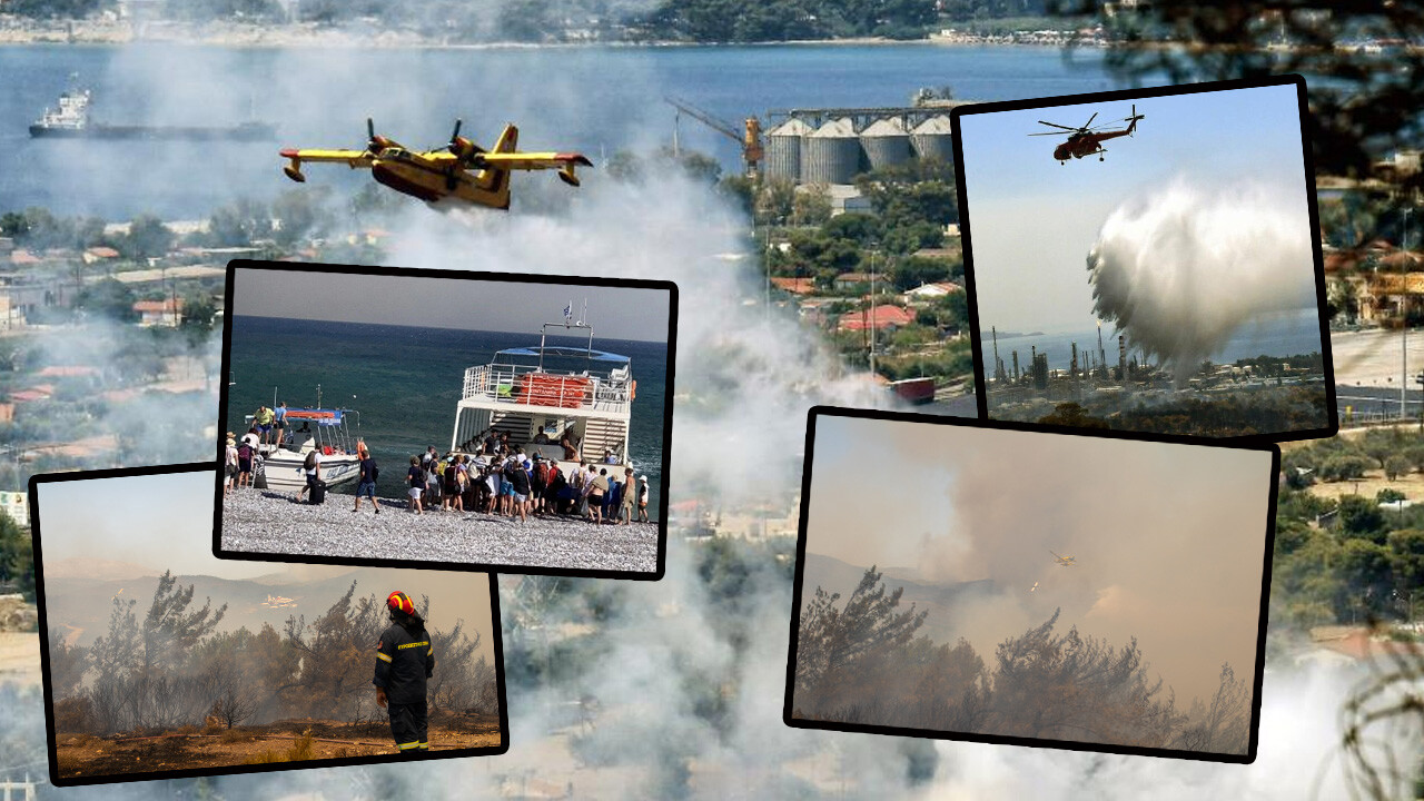 Yunanistan alevler içinde! Orman yangınlarıyla mücadele sürüyor: 40 bin kişi tahliye edildi