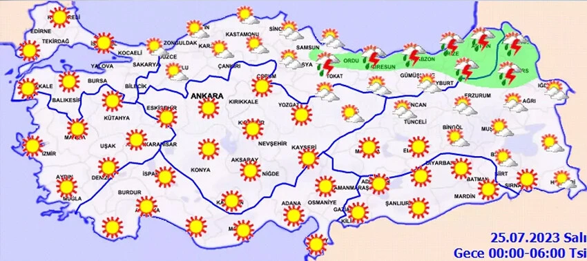 Meteoroloji'den yeni sıcak hava uyarısı! Bugün hava nasıl olacak? 25 Temmuz hava durumu tahminleri!