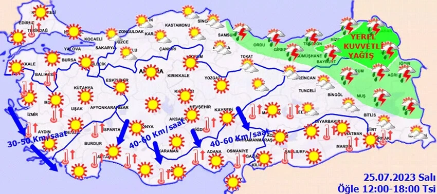 Meteoroloji'den yeni sıcak hava uyarısı! Bugün hava nasıl olacak? 25 Temmuz hava durumu tahminleri!
