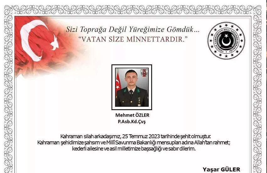 Edirne'den acı haber: Bir asker şehit oldu