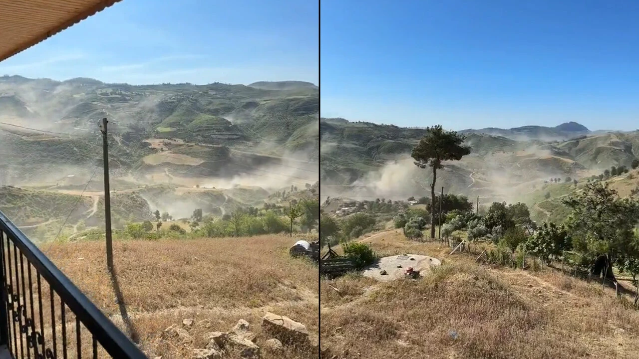 Adana depreminde felakete ramak kala kurtuldular... Dağdan kopan dev kaya eve girdi