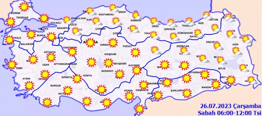 Meteoroloji'den arka arkaya uyarılar! Yılın en sıcak günü... Bugün hava nasıl olacak? 26 Temmuz  hava durumu